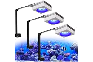 PopBloom WiFi LED Acquario Marino 300W, Lampada Acquario Marino a Spettro Completo per acquario di pesci SPS/LPS, L'APP supporta l'italiano (3 lampada wifi con kit di montaggio)