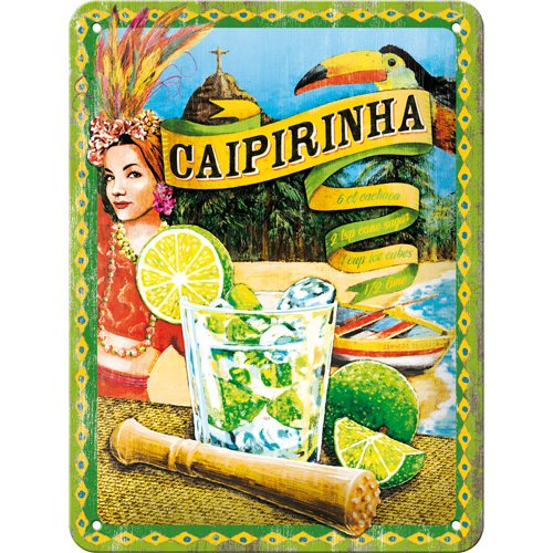 Nostalgic-Art 26145 Bier und Spirituosen Cocktail-Time, Caipirinha, Blechschild, 15 x 20 cm
