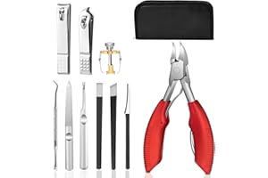 Herbst - Cortador de uñas para uñas gruesas o encarnadas, cortaúñas y pinzas de uñas de podólogo profesional - Tijeras de uñas resistentes de acero inoxidable con agarre suave