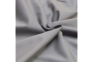 Novato Textiles Plain Polycotton Fabric Dress Craft Material 44" Wide Available in 8 Colours (Grey, 2 Meter)