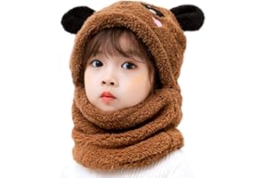 VVXXMO Cagoule d'hiver en peluche pour enfants - Motif panda - Épais et coupe-vent - Avec cache-oreilles
