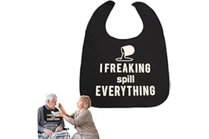 Belligern Adult Bibs for Men, Women & Elderly - Waterproof, Washable, Reusable Dining Bibs - Black, 59 x 45cm