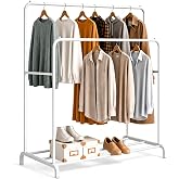 edihome, Donkey Clothes, Coat Rack, Clothes Hanger, Double, Dresser, 110 x 150 x 54 cm, Durable, Metallic, Shoe Holder, Organ