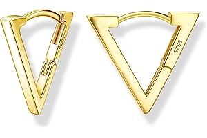 JeweBella Orecchini a Cerchio Piccoli in Argento Sterling 925 per Donna Ragazze Ipoallergenico Orecchini Triangolo Oro Geometrici Orecchini Cerchio Cartilagine per Donna