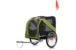 zoomundo Remorque Velo pour Chien Transport Animaux en Vert/Noir - Silver Frame