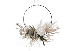 Greyoe Ghirlanda per Porta Estivi Ghirlanda Fiori Artificiali Ghirlande Fiori Ghirlanda Fiori Ghirlanda Decorativa Fiore Artificiale Decorazione Ghirlanda Ghirlanda per Porta Moderno Bianco Verde