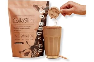 SO BODY CO CollaSlim - Chocolate Meal Replacement Shake - 20 Servings - High Protein Diet Shake with Extra Collagen, Vitamins & Minerals - Balanced Nutrition for Weight Management