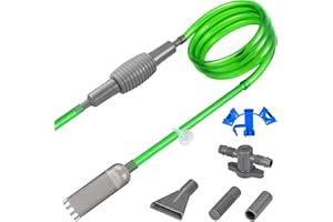 ECHOBUY Mulmsauger Aquarium Set - 3 Aufsätze, 3M Schlauch & Schlauchventil Aquarium Reinigungsset Aquarium Sauger Ideal für Wasserwechsel, Kies- und Sandreinigung Aquarium Zubehör für perfekte Reinigung
