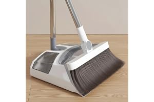 Simplifi Nest Premium Rotatable Broom & Folding Dustpan Set 180° Rotating Broom Head with Strong Bristles & Upright Standing Dustpan Durable & Space-Saving Cleaning Tool for Modern Homes