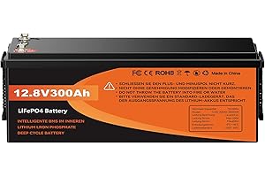 CAIRHORNCE Batteria al Litio 12v 300ah,Batteria Lifepo4,3840wh Ricaricabile Batteria agm Litio Con BMS Integrato,Oltre 4000 Cicli Profondi Per Camper,Pannelli Solari,Caravan,Sistemi Off Grid et Golf Cart