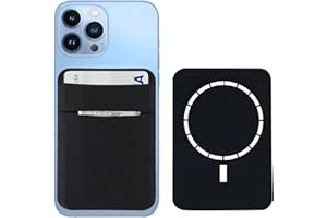 Magnetische Handy-Kartenhalter-Brieftasche,Dehnbare Lycra-Doppeltasche für die Rückseite des Handys,Kreditausweis,Handyhülle,kompatibel mit Magsafe iPhone 14,13,12,Pro,Max & Mag Safe Hülle YesDoes