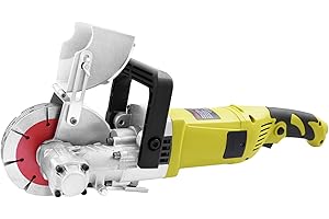 MEHOOSPVN Wall Chaser 4000W, Wall Groove Cutting Machine 6000RPM, Brick Concrete Slotting Machine Dust-Free with Water Pump 39-40mm Notchering 5 pcs of 120mm Diameter Blades Slotter Cutting Depth 35mm