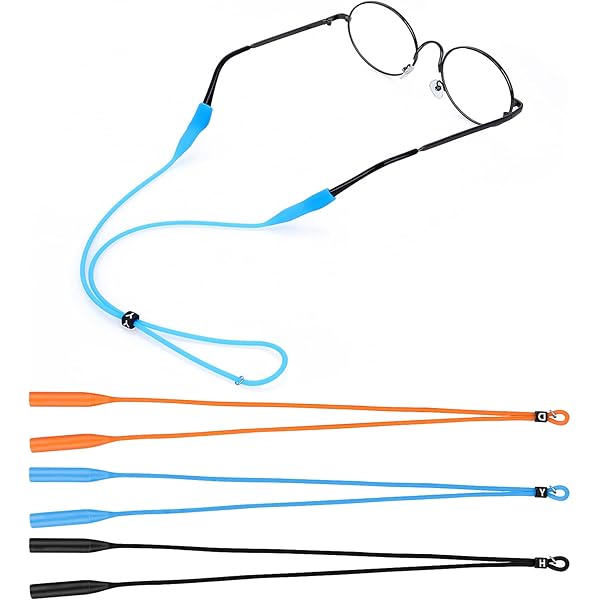 XCDMJ Cordons à Lunettes Ajustables - 4 Couleurs - Pour Lunettes Et Lunettes De Soleil - Sports