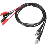 BOROCO Test Cable for Oscilloscope, 2 Pieces P1011 BNC Cable to Double Crocodile Clips 50&Omega; 500V 5A 108cm for Electronic Measu
