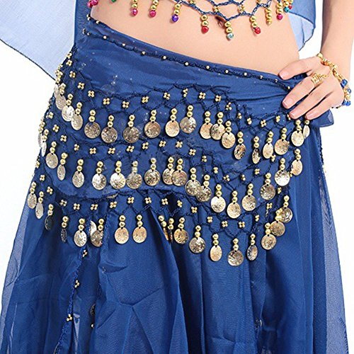 Eleery Mousseline de Soie Dance Ceinture Foulard Hip Jupe Ventre Hanche Danse Brillant Pendent Monnaie Plus de Sécurité Sexy
