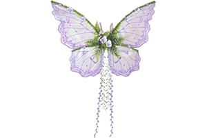 Snylcce Purple Fairy Wings for Adults Women, Sparkle Butterfly Wings for Halloween Birthday Chrismas Themed Party
