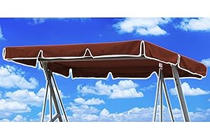 KEKAFU Hollywoodschaukel Ersatzdach 210x145, Hollywoodschaukel Dach Universalgröße, Hollywoodschaukel Dachbezug Universal, Sonnendach für Hollywoodschauke mit 2 Tunnelschlaufen 100% Polyester (Braun)