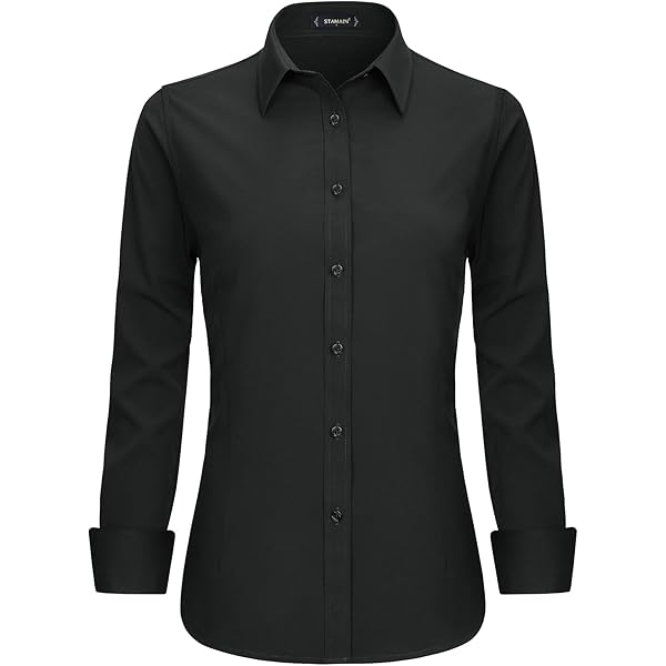 Panegy Chemisier Rayé à Manches Longues Et Col En V élégant Pour Femme - Chemises Boutonnées - Tunique élégante - Chemisier De Travail En Coton Décontracté, Kaki, XL