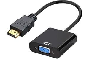 RYBOZEN HDMI to VGA, Gold-Plated HDMI to VGA Adapter Support Computer, Desktop, Laptop, PC, Monitor, Projector, HDTV, Chromebook, Raspberry Pi, Roku, Xbox and More(Male to Female)