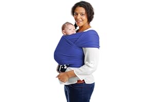 Saponhonix Écharpe de Portage, Echarpe de Portage Ergonomique, Écharpe Multifonctionnel pour les Nouveau-nés et Bébés, Coton Elastique Echarpe de Portage Confortable pour Bébés (bleu foncé)