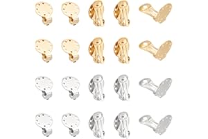 UNICRAFTALE In Acciaio Inox A clip orecchini Clip Risultati Dell'Orecchino Piatto Rotondo Vassoio Orecchini Orecchini Accessori Kit per la creazione di orecchini a cupola fai da te