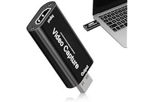 Huybaa Adaptateur USB vers hdmi, Carte De Capture Vidéo HDMI, Carte de Capture de Jeu, 1080P 4K, Portable Plug & Play,Compatible avec Nintendo Switch, PS3/4, Xbox One