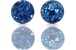 GAUEIOUR Metiz Plus Lymphvity Magnetherapy Earrings,Cluster Magnet Suction Ear Studs Without Holes for Men Street Trend Ear Clips,Crystal Simple Personality Earrings (1 pair of Blue)