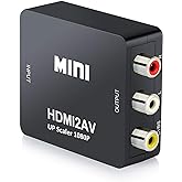 QGECEN Convertitore da HDMI a RCA, Adattatore HDMI a RCA, Supporta PAL/NTSC con USB Cavo per Xbox 360/One, PS3, PS4, Lettore 