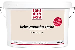 derendo Fühl Dich Wohl Deine Farbe beige, matte Wandfarbe beige, hohe Deckkraft, verschiedene Beigetöne zur Auswahl (10L, Perlbeige)