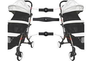 BABYFOND Lot de 3 connecteurs doubles amovibles pour poussette universelle, réglables et légers pour poussette Doblue - Crochets universels à libération rapide (marron)