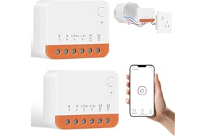 AXFEE 2Pezzi MINI R4 WiFi Smart Switch 2-Way, Interruttore Intelligente Fai-Da-Te, Modalità Staccabile, WiFi 2.4G, Controllo APP, Funziona con Alexa, Google Home, eWeLink