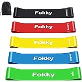 Fokky Resistance Bands [Set of 5], 100% Latex Exercise Band for Women and Men, Skin-Friendly Resistance Fitness Exercise Loop