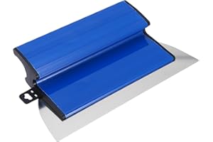 SEIUDKTY couteau à enduire, 25cm Acier Inoxydable spatule peinture Couteau a Enduire avec Manche En Forme De Z Couteau Enduit pour le Plâtrage pour béton et murs en béton, Bleu