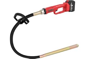 Hanchen Vibratore per Calcestruzzo con Batteria al Litio 3.0Ah Caricabatterie 21V Ago Vibrante per Calcestruzzo Portatile Ø35 mm con Tubo da 2m