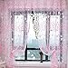 Produktbild JIAJU Tulle Vorhänge Blumendruck Tulle Voile Fenster Vorhang Sheer Dra 200 x 100cm Pink 1 PCS