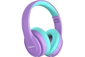 JoySpark Bluetooth Kopfhörer Kinder, Kabellose Kinderkopfhörer Over-Ear mit 85/94dB Lautstärkebegrenzung, 60 Stunden Spielzeit, Bluetooth 5.3, eingebautes Mikrofon-Lila