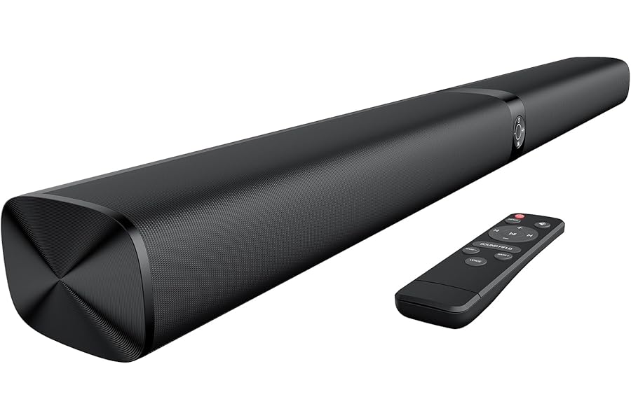 GarageRock Sound Bar for TV, Soundbar 2-in-1 Detachable Sound Bars with Auto Volume Boost for Clear Sound, TV Speakers with 3 EQ Modes, Bluetooth 5.3/ARC/Opt/AUX Connection for PC/Gaming/Projectors
