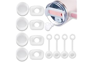 DREAKU 12PCS Stanley Cup Zubehör, Silikon Strohhalm Abdeckung für Stanley Cup 2.0, Stanley Zubehör für Stanley Thermobecher 40/30 oz, Staubabweisende Auslaufsicherer Straw Cover für Stanley Tumbler