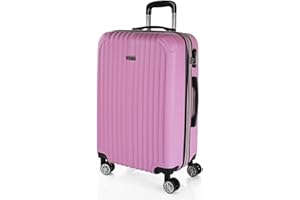 ITACA - Maleta Mediana con 4 Ruedas Giratorias para Viajes Largos Tipo Trolley Ideal como Maletas de Viaje Grandes 23 Kilos y Maleta Viaje Mediana Resistentes, Rosa