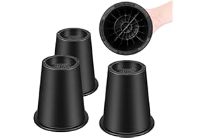 Uping 4St Möbelerhöher Betterhöhung Möbelerhöhung Tischerhöher Elefantenfuß Bed Riser (15,5cm Höhe schwarz)