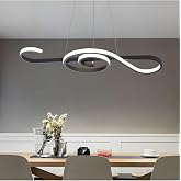 Lambadar Nota Model Modern Sarkıt Led Beyaz Işık Ultra Power Led Avize Salon Mutfak Oda Hol Ledli Avize Siyah Tek Ebat 40 X 6