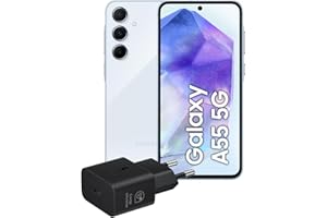Samsung Galaxy A55 5G, Caricatore incluso, Smartphone Android 14, Display FHD+ Super AMOLED 6.6” 8GB RAM, 256GB di memoria interna espandibile, Batteria 5.000 mAh, Awesome Iceblue [Versione Italiana]
