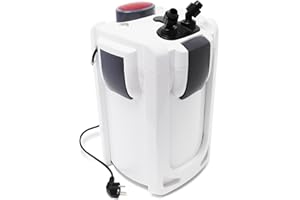 SunSun HW-703B Filtro Externo para acuarios 1400 l/h a 30 W Filtro de Acuario de 3 etapas con Medios y esponjas filtrantes incluidos UV de 9 W