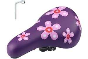 MEGHNA Children's Bicycle Saddle - Extra Soft & Waterproof Bicycle Seat for Boys/Girls - Non-Slip Padding, Wide Bicycle Cushion Dual Shock for 12 14 16 18 20 Inch Mountain Bike