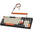 MAMBASANKE K6 Pro 96% 3 Modes Mechanical Gaming Keyboard Hot Swap 4000mAh 2.4Ghz/Bluetooth 5.0/Wired Keyboard with Coiled USB Cable Type-C 9 RGB Backlit Linear Red Switch for MAC Laptop - Shimmer