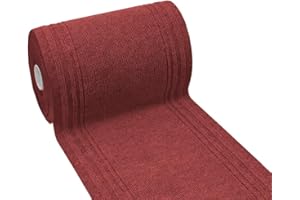 emmevi - Alfombra antideslizante para pasillo, Por metro, h67 cm, moqueta absorbente, Burdeos