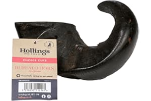 Hollings Buffalo Horn Standard Dog Treat, 100% Natural Grain Free Chew Treat for Adult Dogs, High in Protein and Naturally Low in Fat (1 Pack)