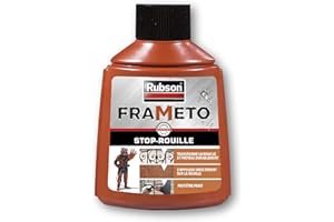 Rubson Frameto Stop-Rouille, Traitement antirouille pour intérieur et extérieur, Convertisseur de rouille à effet immédiat, peut être peint, coloris noir, 90 ml