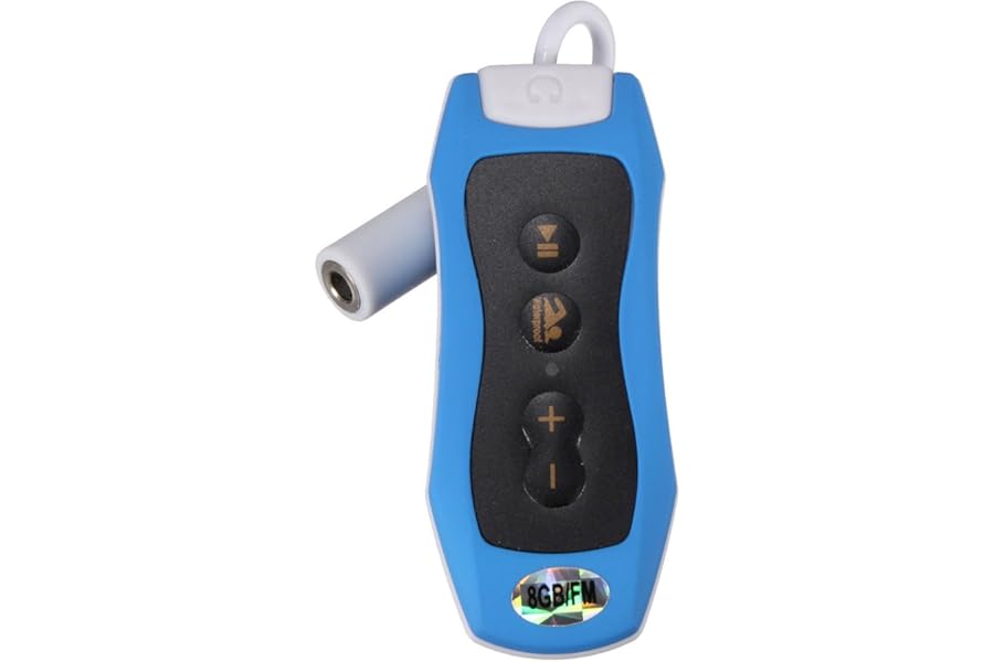 Graootoly 8GB MP3 Player Swimming Underwater Diving + Radio Waterproof Headphones Blue