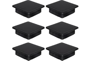 SKIR'CO 6 tapones cuadrados de plástico 90 x 90 mm, tapas de tubo mate, insertos de tubo cuadrados, tapones para postes de valla, color negro RAL 9005